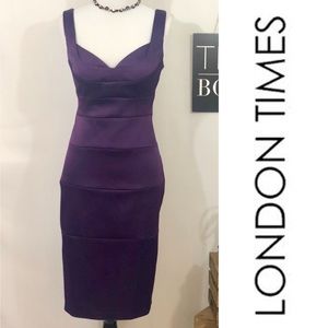 LONDON TIMES Gorgeous Purple Cocktail Dress